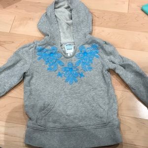 Pullover grey and blue flowered sweatshirt